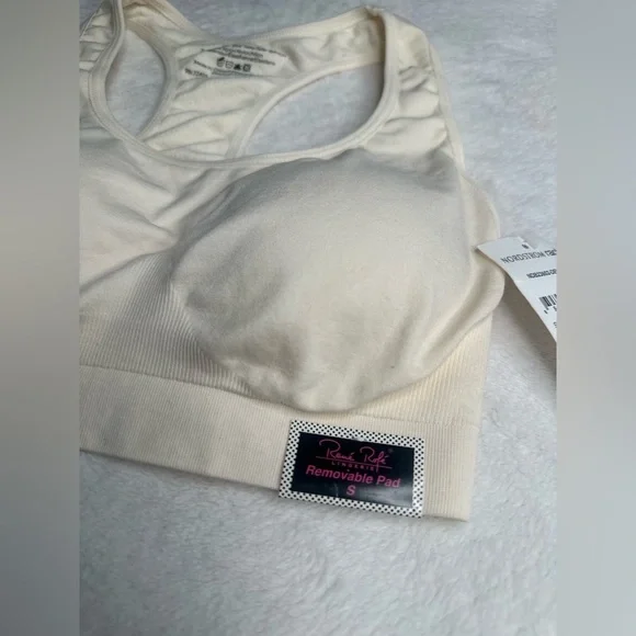 Racerback Sports Bra Removable Pad Size S Rene Rofe Nordstrom Rack Ivory/Cream - Picture 6 of 9